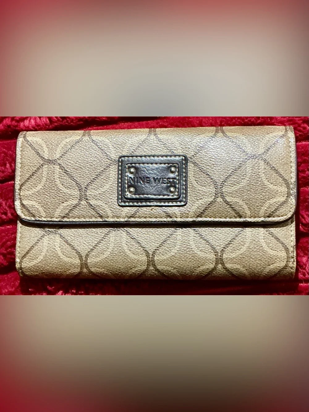 Nine West Tan Patterned Continental Wallet